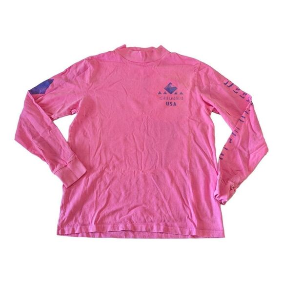 chubbies Other - Chubbies Mock Turtleneck Long Sleeve T-Shirt Men's Size M Pink Made In USA Beach